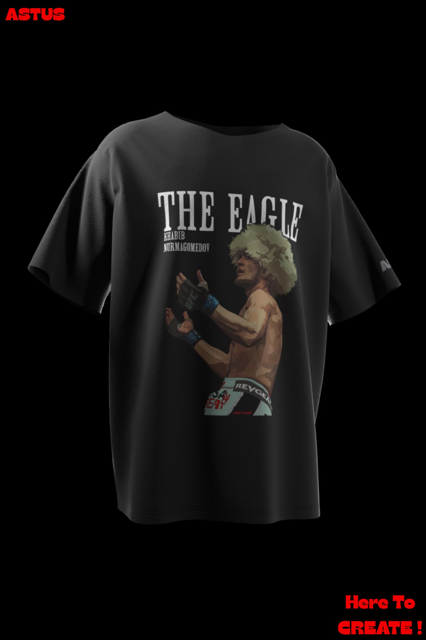 'The EAGLE' Khabib Nurmagomedov MMA Graphic Men's Oversized fit Cotton T-shirt