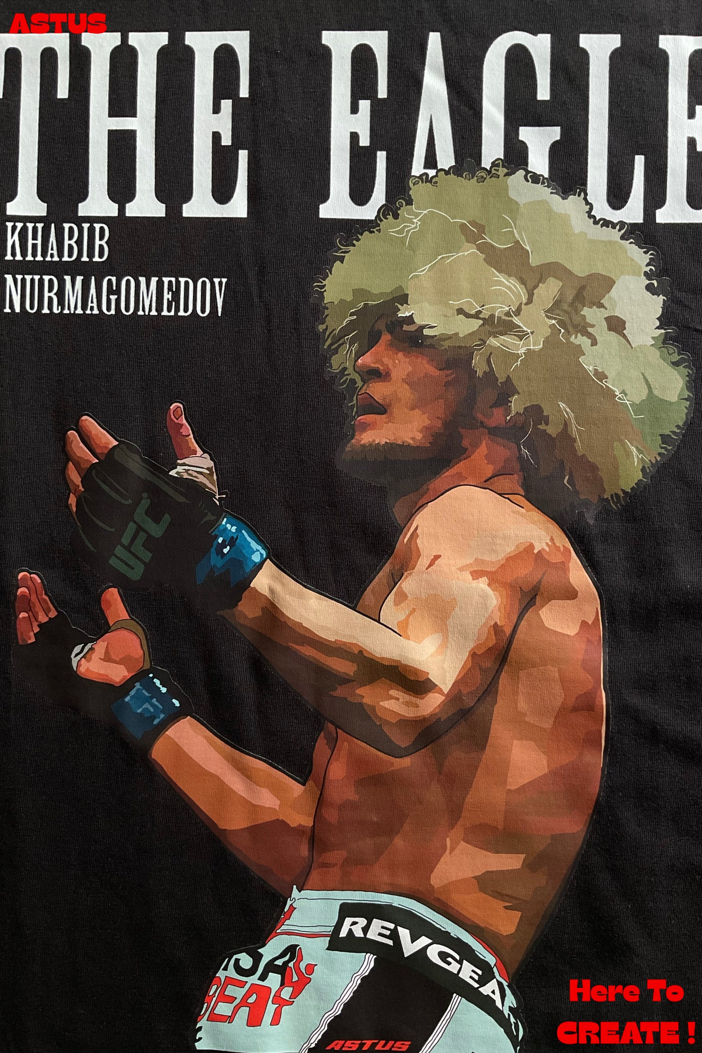'The EAGLE' Khabib Nurmagomedov MMA Graphic Men's Oversized fit Cotton T-shirt