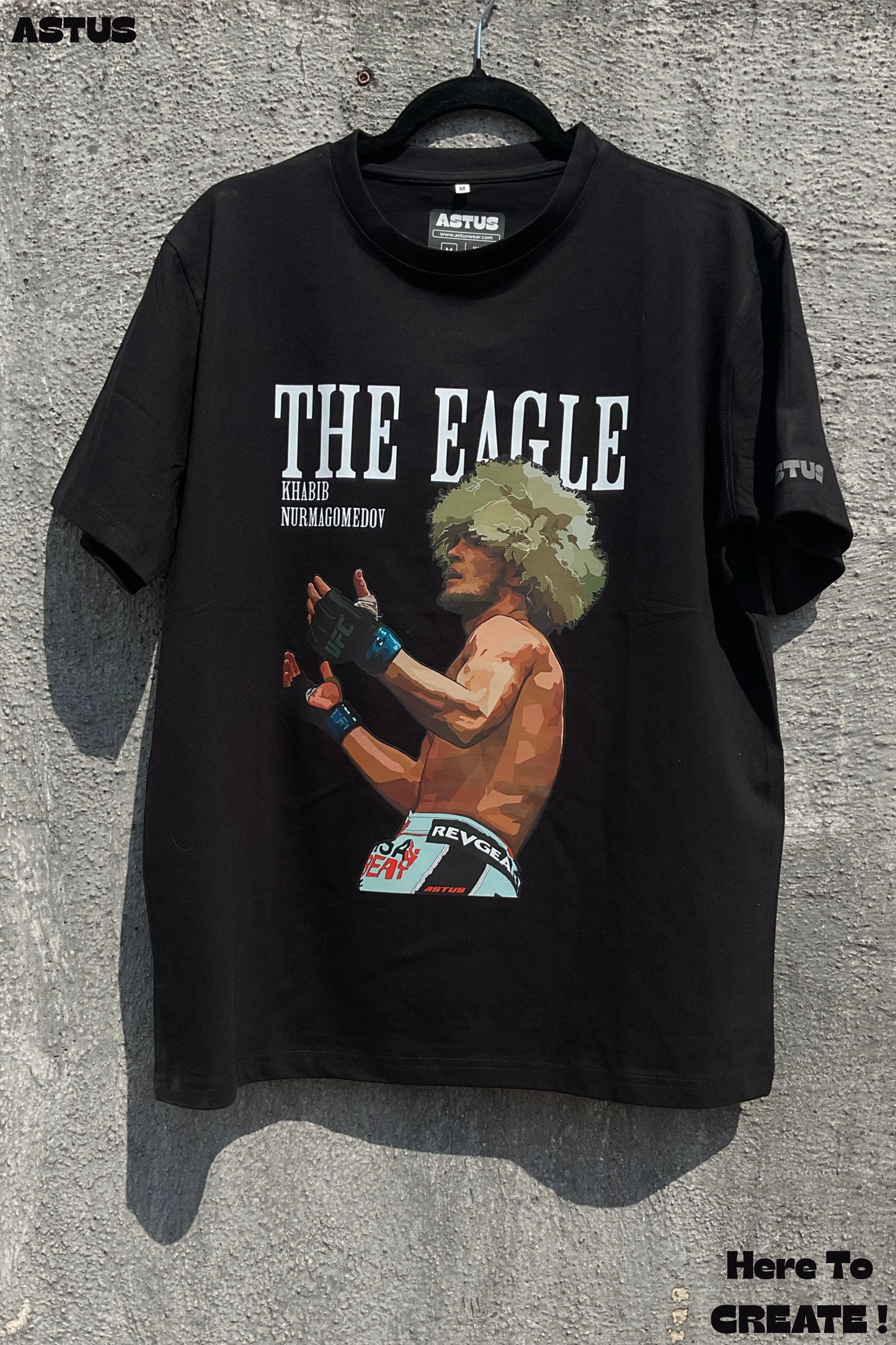 'The EAGLE' Khabib Nurmagomedov MMA Graphic Men's Oversized fit Cotton T-shirt
