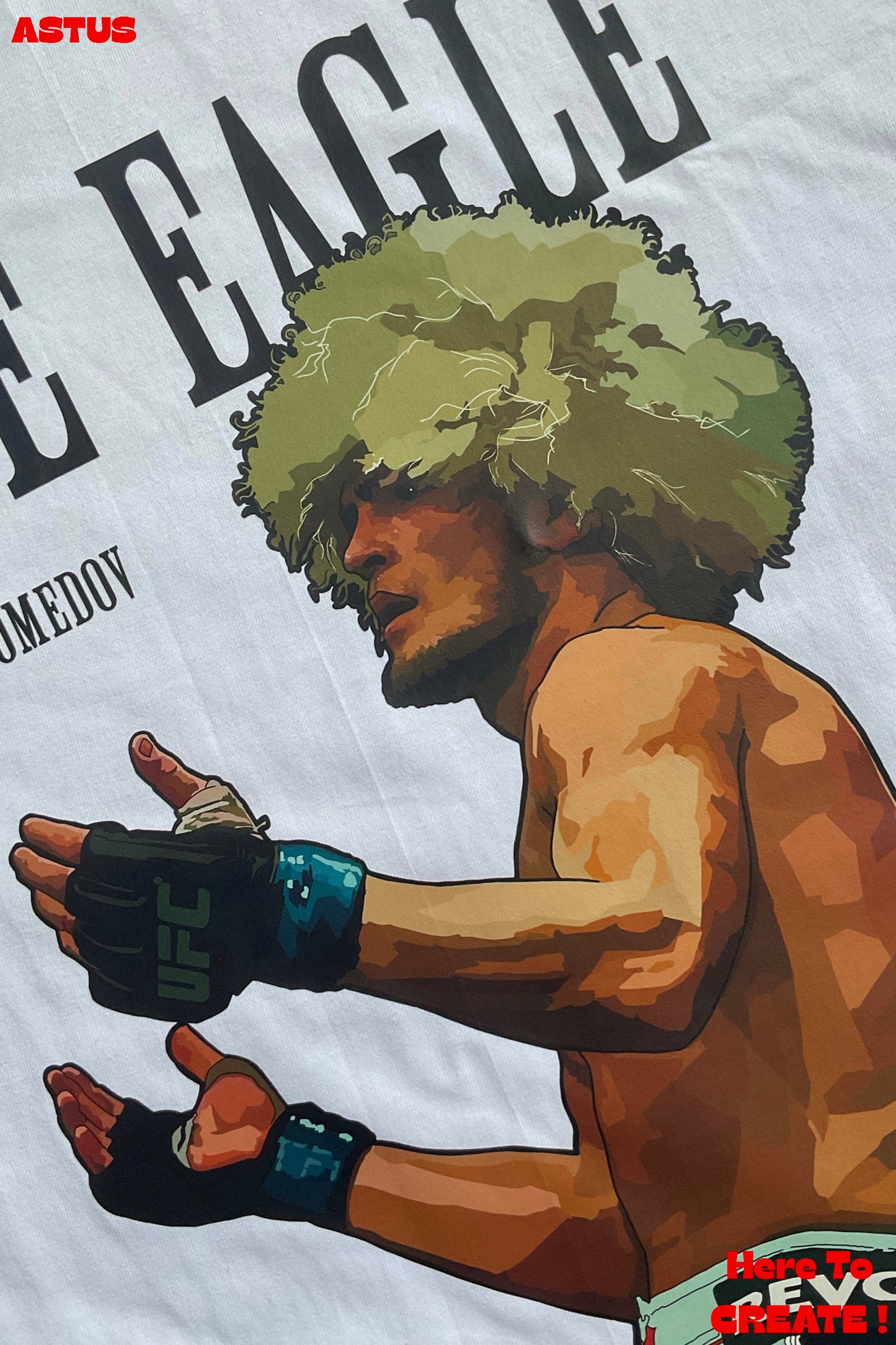'The EAGLE' Khabib Nurmagomedov MMA Graphic Men's Oversized fit Cotton T-shirt