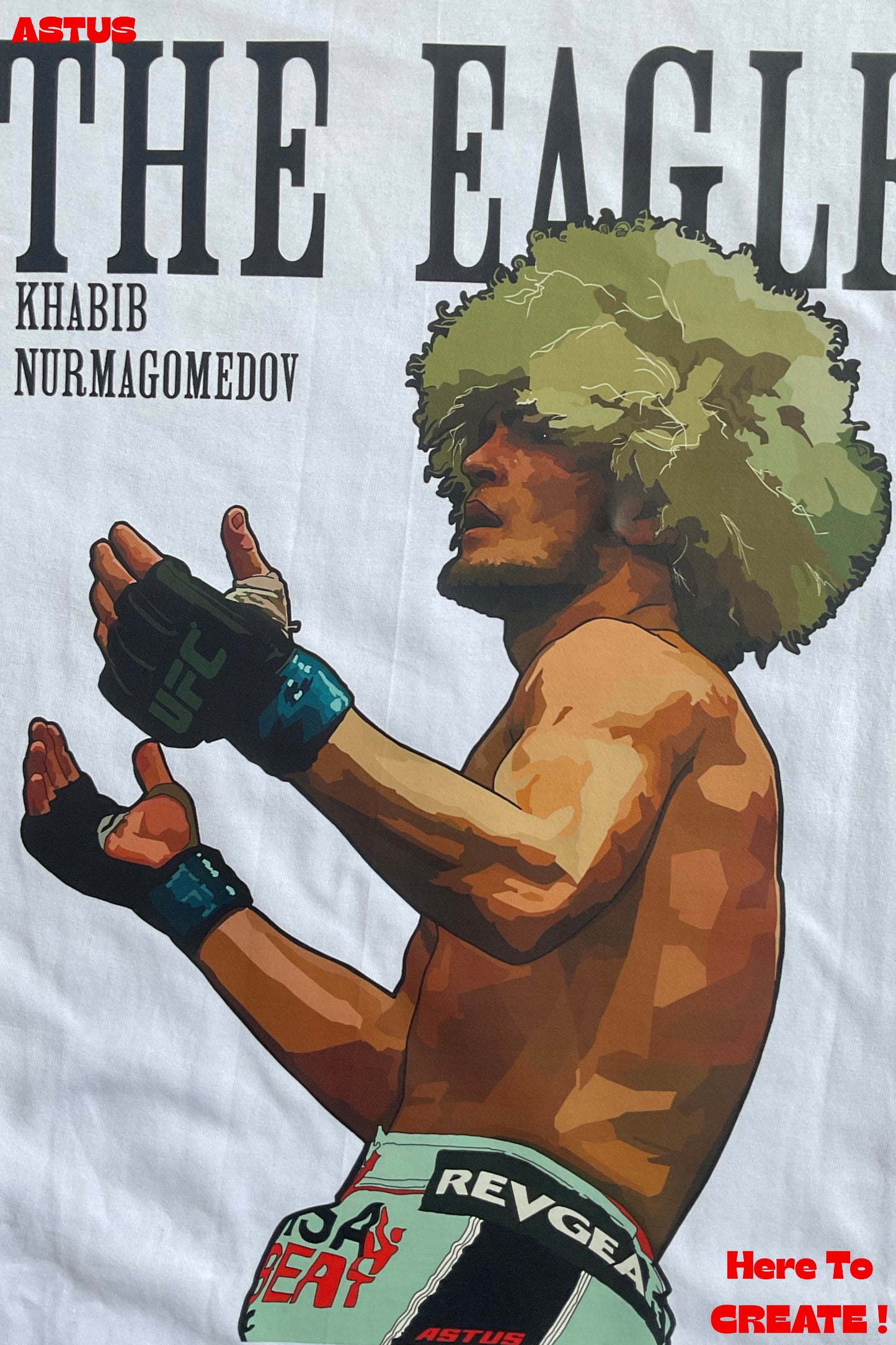 'The EAGLE' Khabib Nurmagomedov MMA Graphic Men's Oversized fit Cotton T-shirt