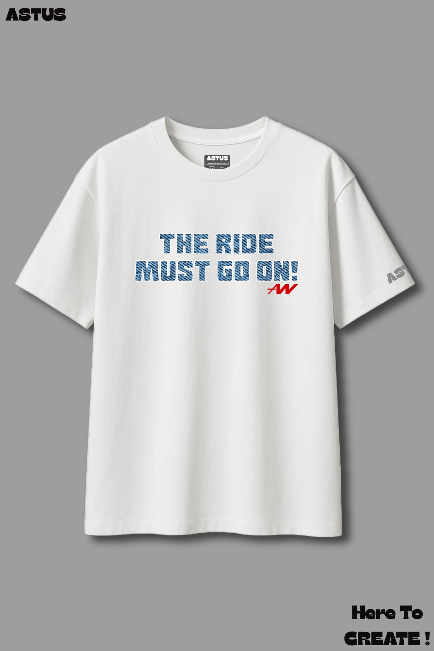'The Ride Must Go On' Everyday Typographic Motorhead Oversized fit T-shirt
