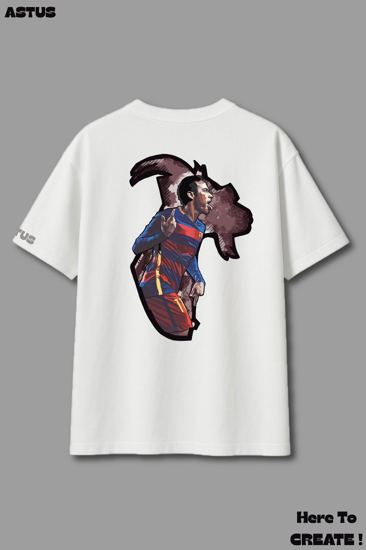 “G.O.A.T NEYMAR JR." Football Graphic Men's Oversized fit Cotton T-shirt