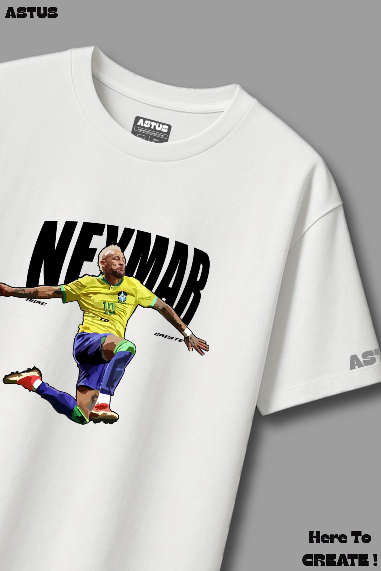“NEYMAR" Football Graphic Men's Oversized fit Cotton T-shirt