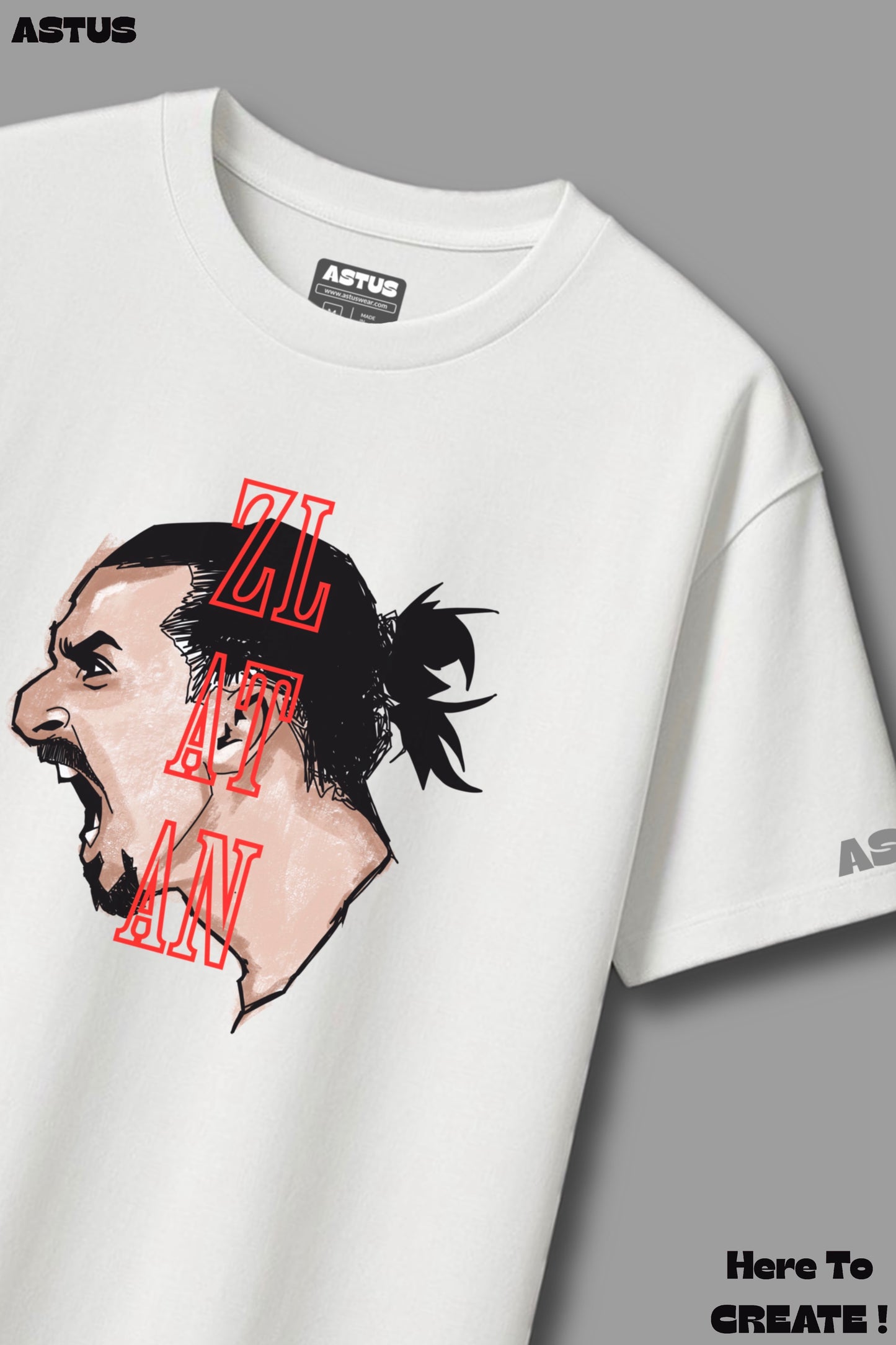“ZLATAN" Football Graphic Men's Oversized fit Cotton T-shirt