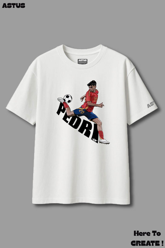 “PEDRI" Football Graphic Oversized fit T-shirt