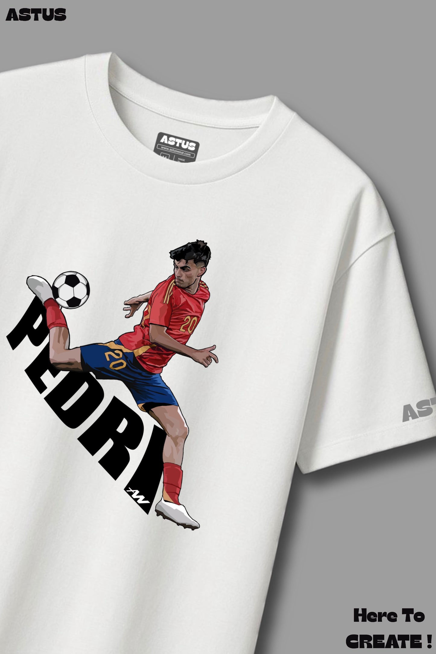 “PEDRI" Football Graphic Men's Oversized fit Cotton T-shirt