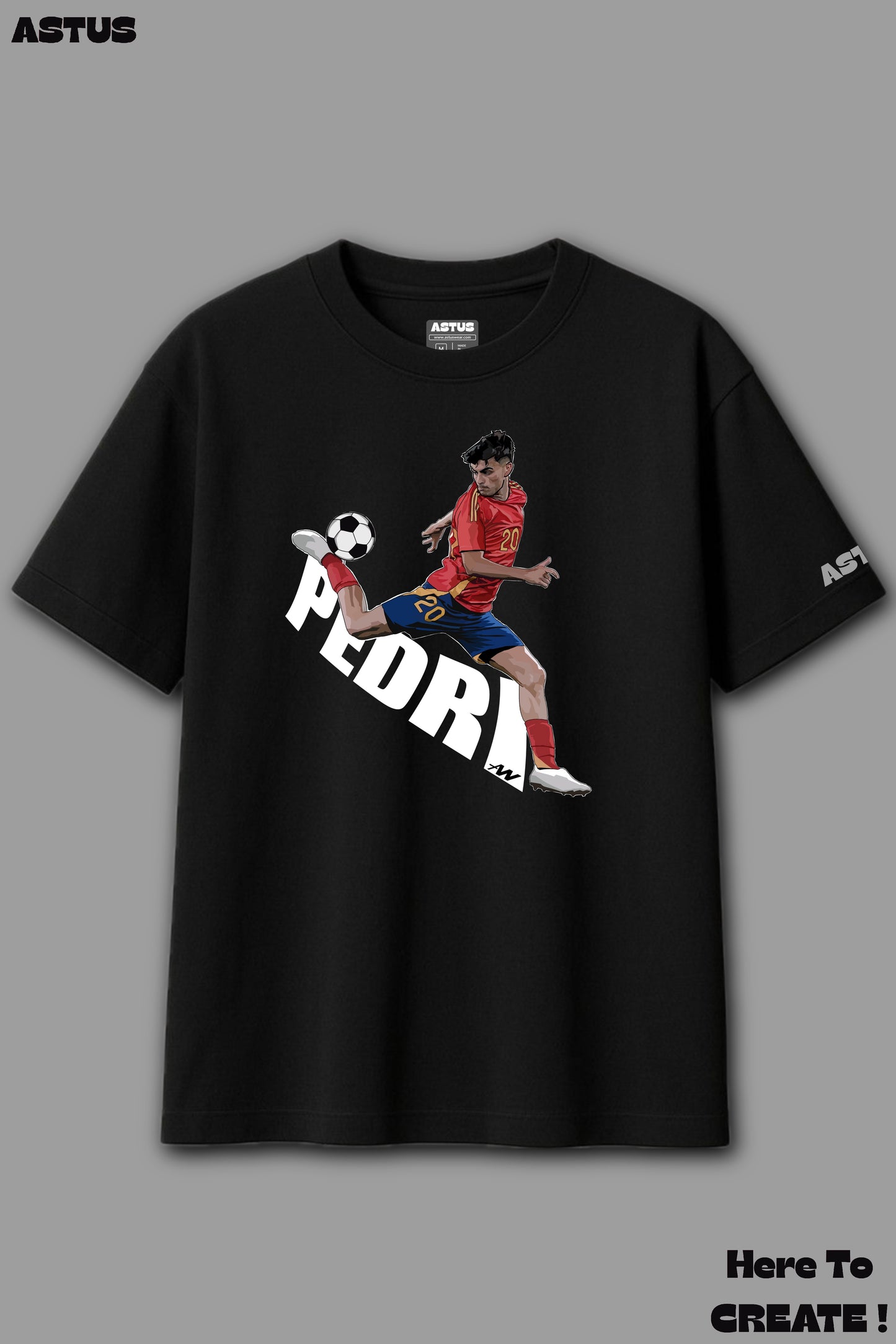 “PEDRI" Football Graphic Men's Oversized fit Cotton T-shirt