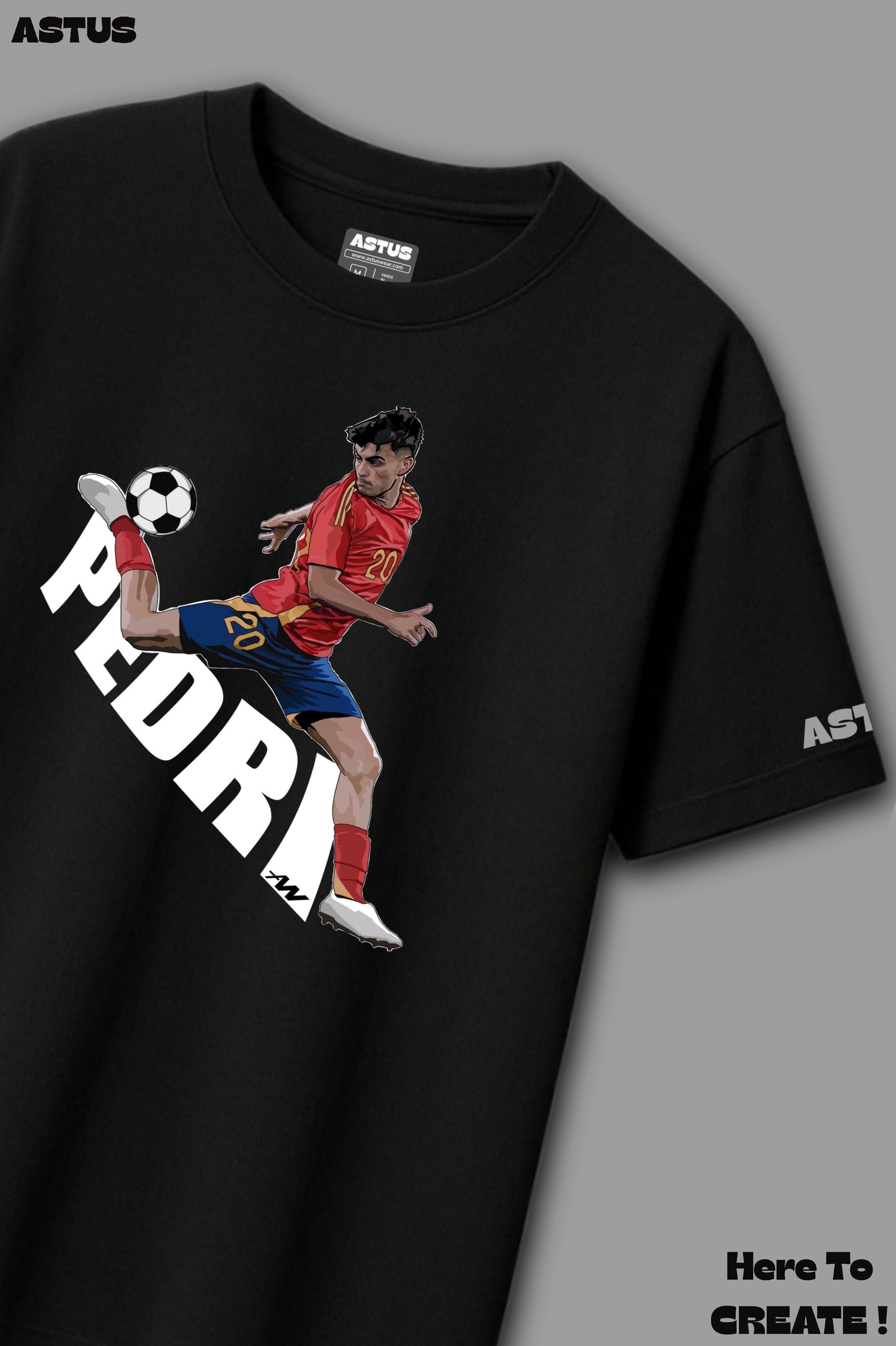 “PEDRI" Football Graphic Men's Oversized fit Cotton T-shirt