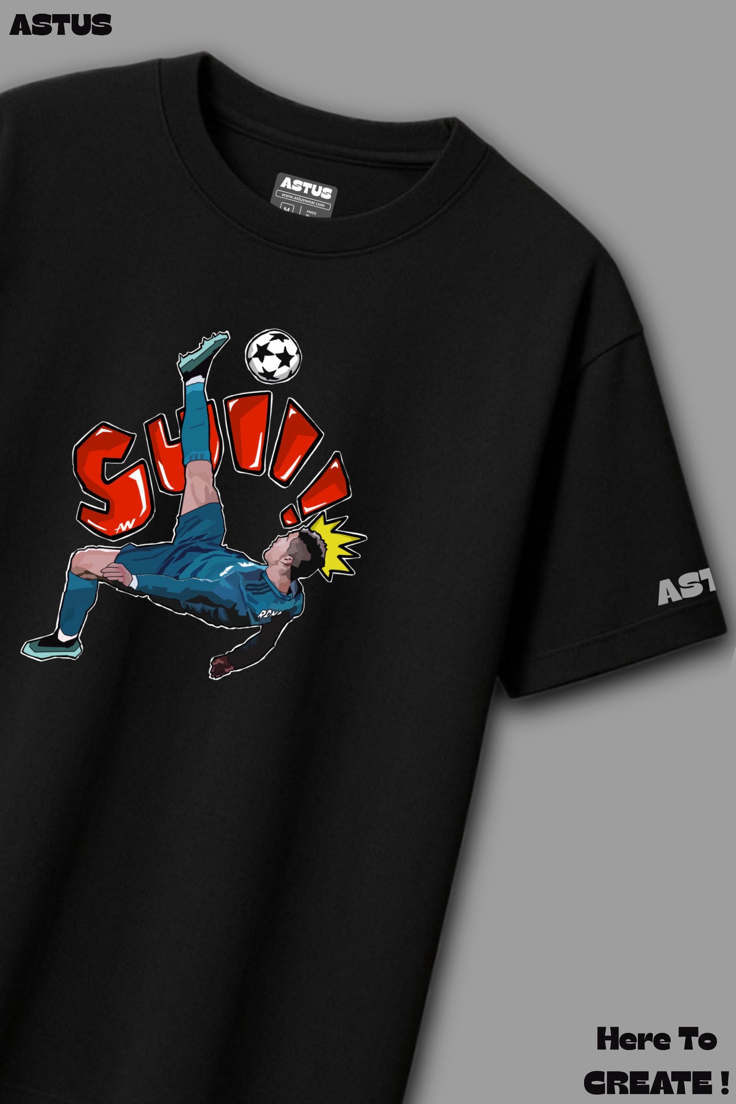 “CR7 Real Madrid" Football Graphic Men's Oversized fit Cotton T-shirt