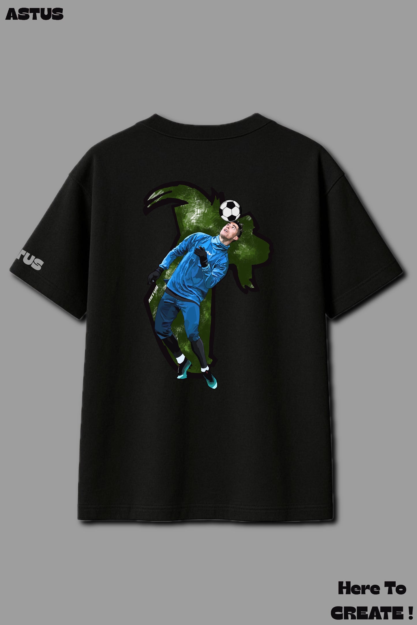“G.O.A.T CR7" Football Graphic Men's Oversized fit Cotton T-shirt